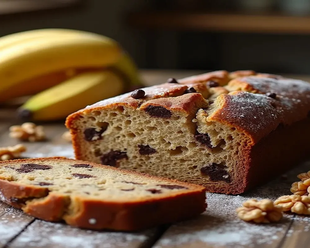 Banana Bread With Chocolate Chips And Walnuts Recipe